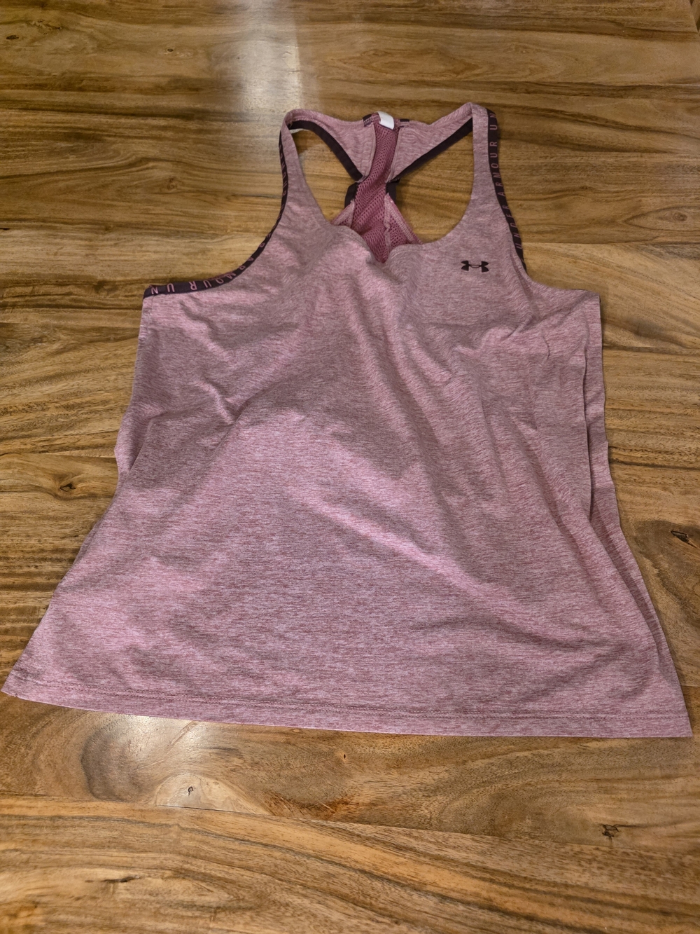 Pink Heathered Under Armour Women's Knockout Mesh Back Tank- Size Medium